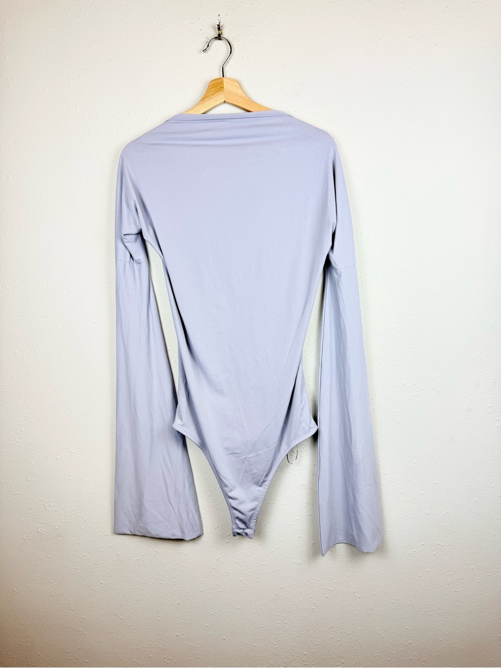 Zara Women’s Lavender Bell Long Sleeve Open Back Bodysuit Size Large NWT